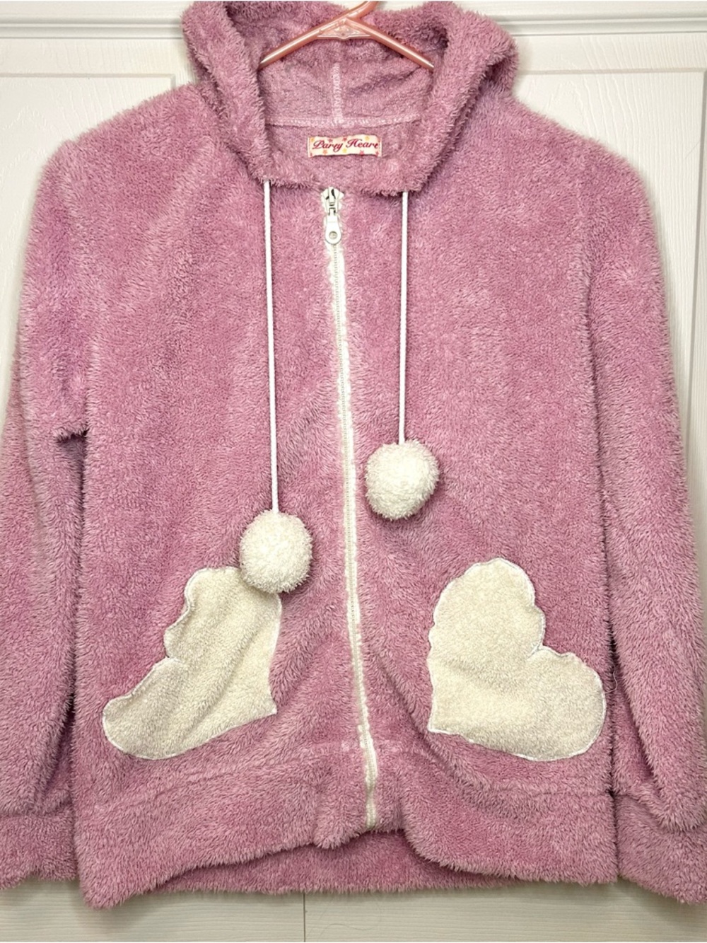 Japanese Brand Gyaru fluffy purple pajama zip up hoodie and shorts set 🧸